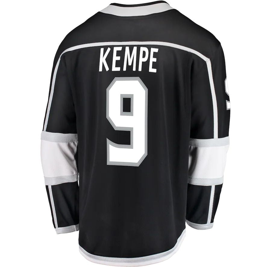 LA.Kings #9 Adrian Kempe  Fanatics Branded Breakaway Player Jersey Black Stitched American Hockey Jerseys