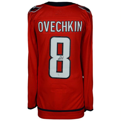 W.Capitals #8 Alex Ovechkin Fanatics Authentic Autographed Red Stitched American Hockey Jerseys