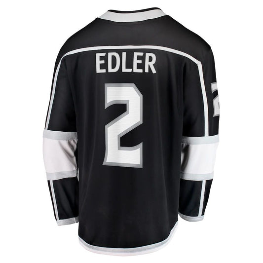 LA.Kings #2 Alexander Edler Fanatics Branded Home Breakaway Player Jersey  Black Stitched American Hockey Jerseys