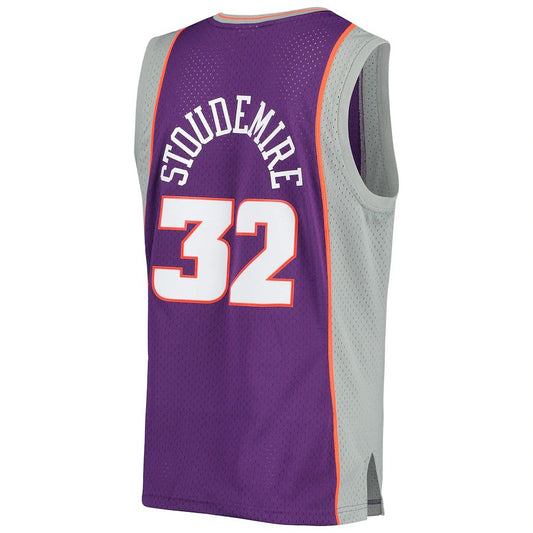 P.Suns #32 Amar'e Stoudemire Mitchell & Ness 2002-2003 Authentic Hardwood Classics Swingman Jersey Purple Stitched American Basketball Jersey