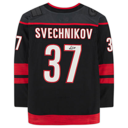 C.Hurricanes #37 Andrei Svechnikov Fanatics Authentic Autographed Jersey Black Stitched American Hockey Jerseys