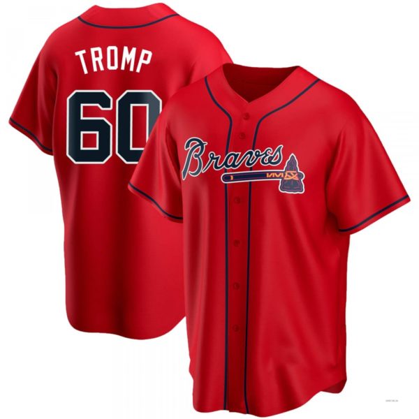 Atlanta Braves #60 Chadwick Tromp Red Alternate Jersey Stitches Baseball Jerseys