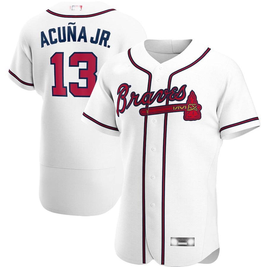 Atlanta Braves #13 Ronald Acuna Jr. White Home Authentic Player Jersey ...