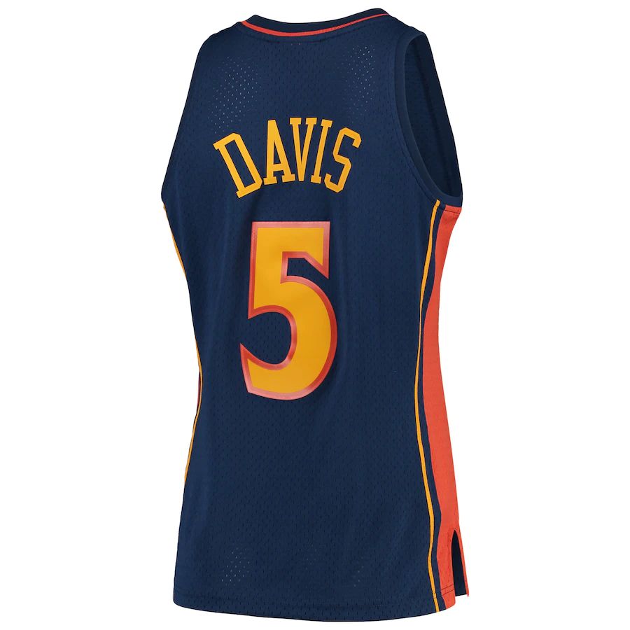 G.State Warriors #5 Baron Davis Mitchell & Ness 2006-07 Hardwood Classics Swingman Player Jersey Navy Stitched American Basketball Jersey