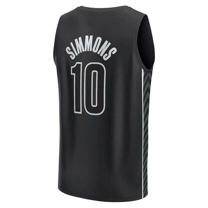 B.Nets #10 Ben Simmons Fanatics Branded 2022-23 Fast Break Player Jersey Black Statement Edition Stitched American Basketball Jersey