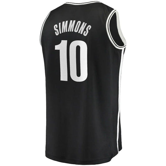 B.Nets #10 Ben Simmons Fanatics Branded Fast Break Replica Player Jersey Black Statement Edition Stitched American Basketball Jersey