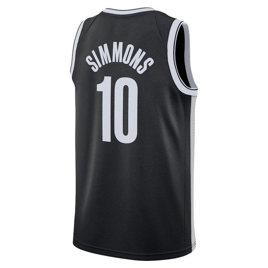 B.Nets #10 Ben Simmons  2021-22 Swingman Jersey Icon Edition Black Stitched American Basketball Jersey