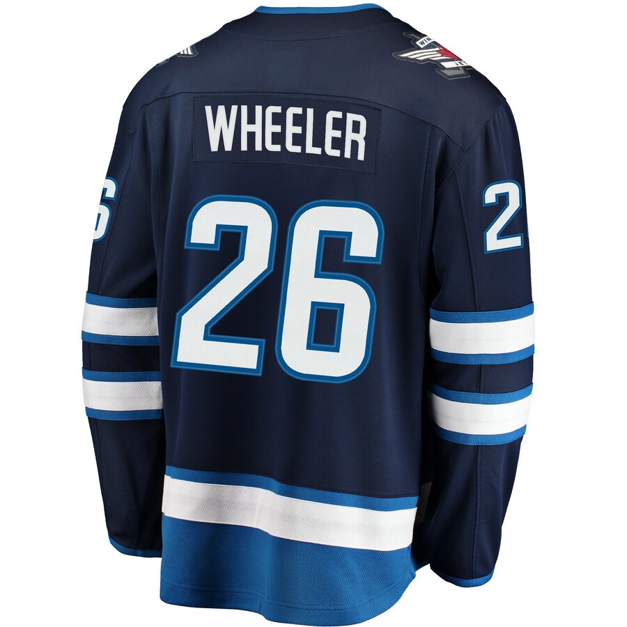 W.Jets #26 Blake Wheeler Fanatics Branded Breakaway Replica Jersey Navy Stitched American Hockey Jerseys