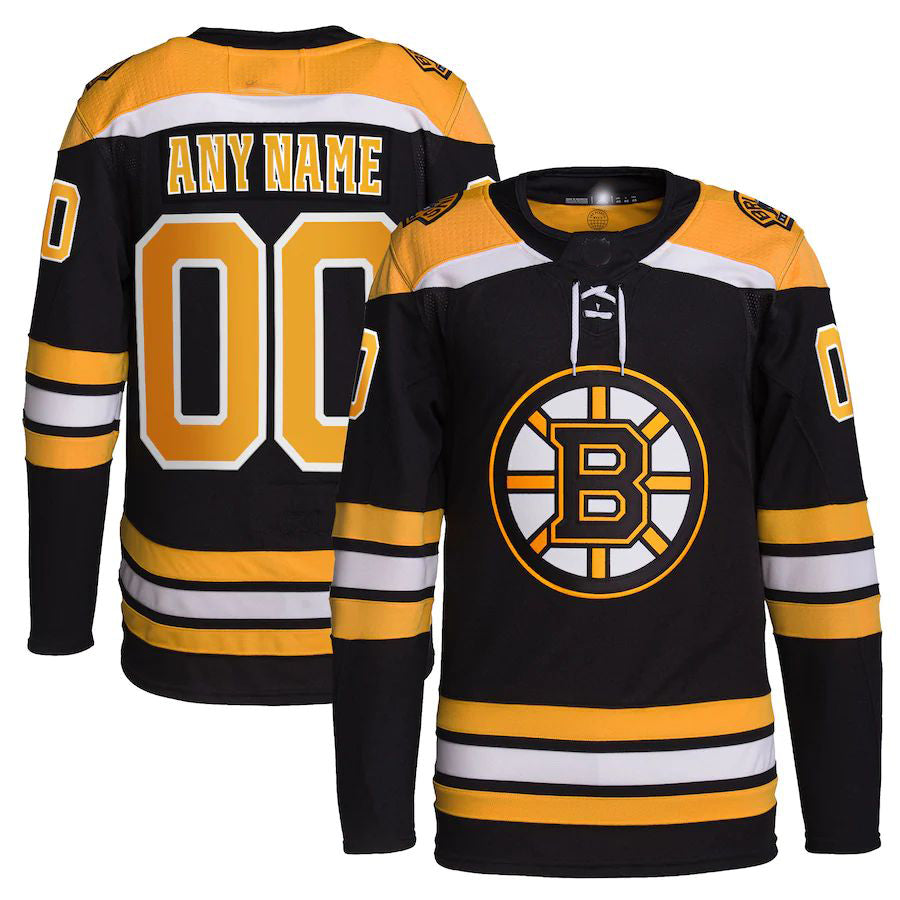 Custom B.Bruins Home Primegreen Authentic Pro Jersey Black Stitched Am ...