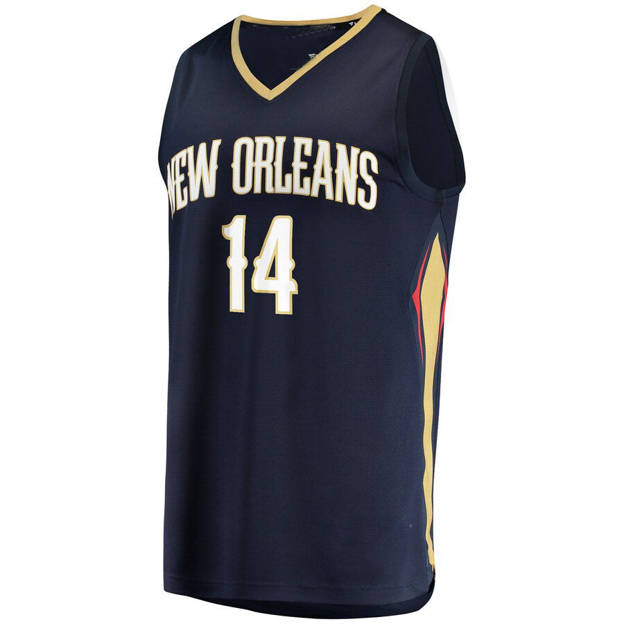 NO.Pelicans #14 Brandon Ingram Fanatics Branded  Fast Break Replica Jersey Navy Icon Edition Stitched American Basketball Jersey