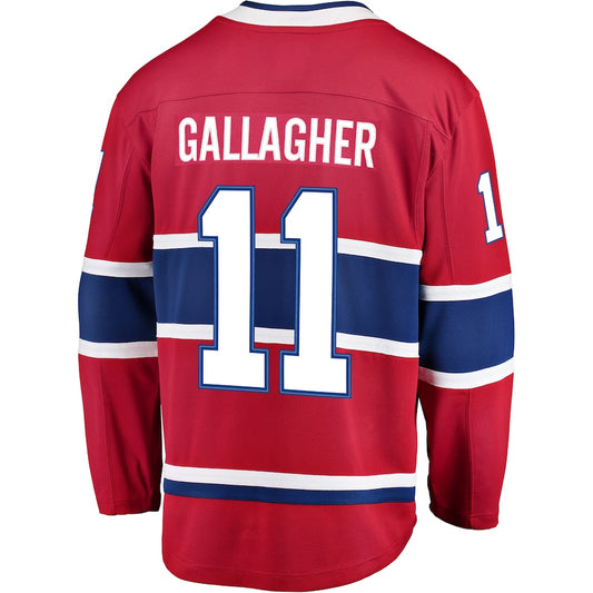 M.Canadiens #11 Brendan Gallagher Fanatics Branded Breakaway Player Jersey Red Stitched American Hockey Jerseys