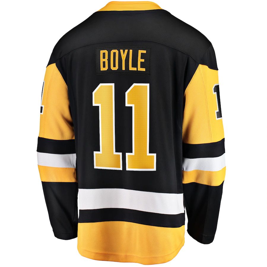 P.Penguins #11 Brian Boyle Fanatics Branded Home Breakaway Player Jersey  Black Stitched American Hockey Jerseys