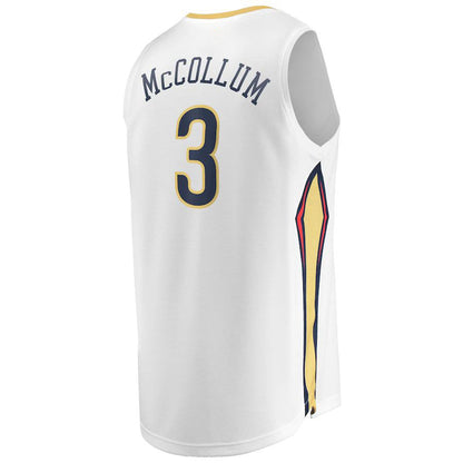 NO.Pelicans #3 C.J. McCollum Fanatics Branded 2022-23 Fast Break Replica Jersey  White Association Edition Stitched American Basketball Jersey