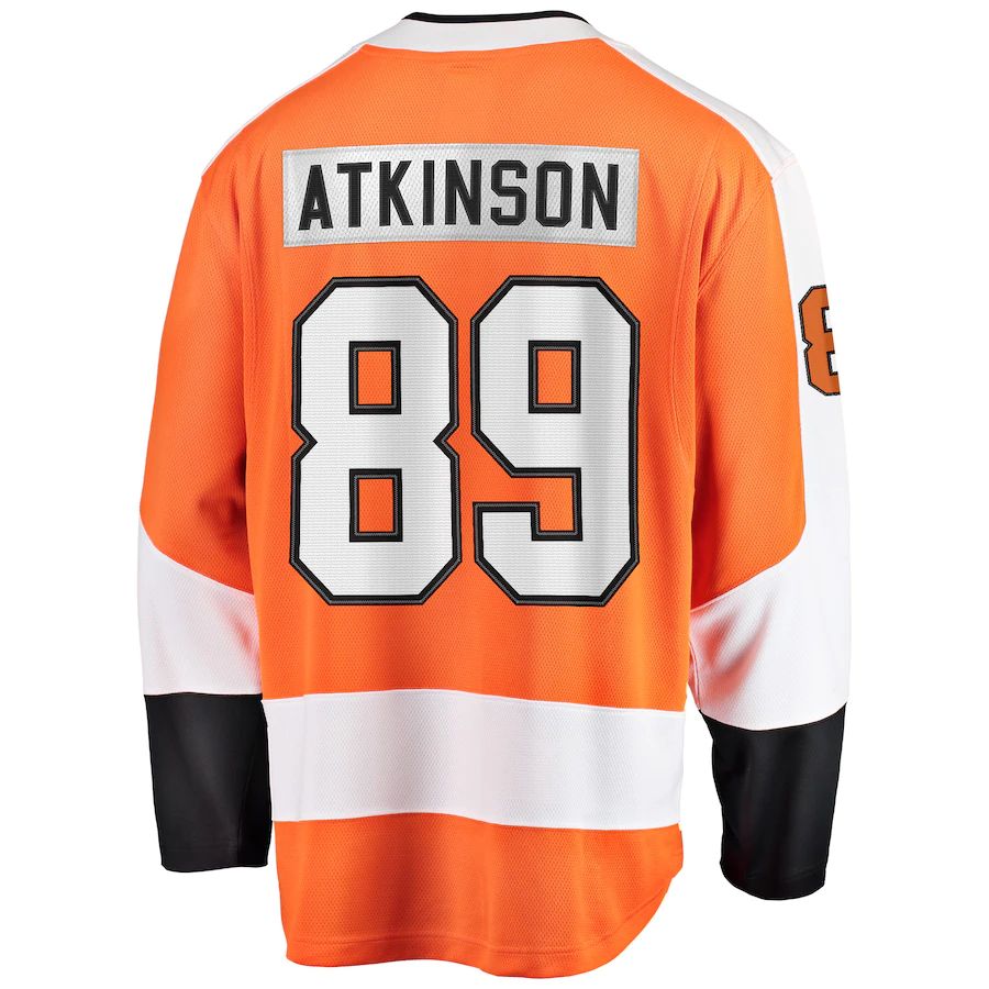 P.Flyers #89 Cam Atkinson Fanatics Branded Breakaway Player Jersey  Orange Stitched American Hockey Jerseys