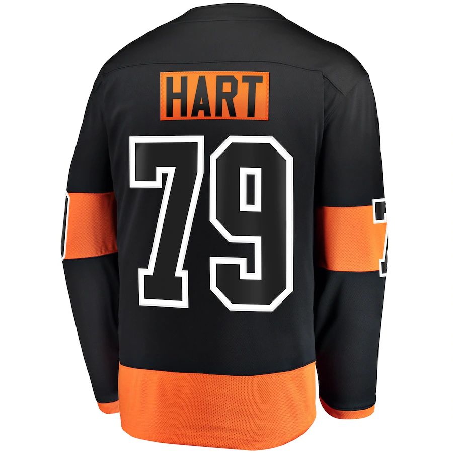 P.Flyers #79 Carter Hart Fanatics Branded Alternate Premier Breakaway Player Jersey Stitched American Hockey Jerseys