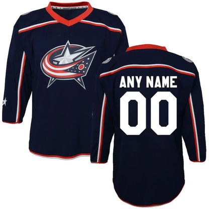 Custom C.Blue Jackets Toddler Home Replica  Navy Stitched American Hockey Jerseys