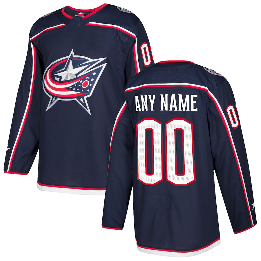 Custom C.Blue Jackets Authentic Jersey Navy Stitched American Hockey Jerseys