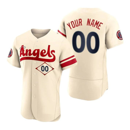 Baseball Jerseys Custom Los Angeles Angels Men  Cream Stitched 2022 City Connect Jersey