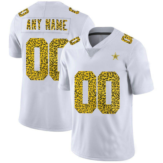 Custom D.Cowboys Jersey White Limited Fashion Vapor Leopard Print