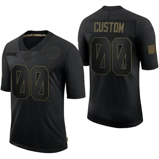 Custom D.Broncos 32 Team Stitched Black Limited 2020 Salute To Service Jerseys Stitched Jersey  American Football Jerseys