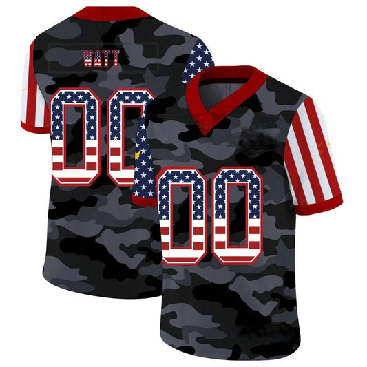 Custom C.Panthers Team 32 and Number and Name 2020 Camo Salute to Service Limited Jersey American Stitched Jersey Football Jerseys