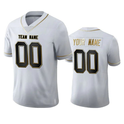 Custom L.Raiders  Any Team and Number and Name White Golden Edition  Stitched American Football Jerseys