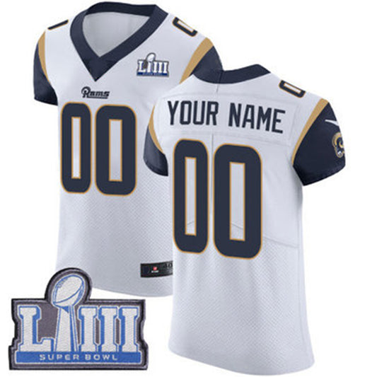 Custom LA.Rams Vapor Untouchable Super Bowl LIII Bound Elite White Road Jersey American Stitched  Football Jerseys