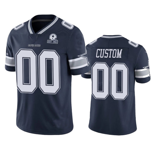 Customized Navy Blue Team Color Stitched Jersey, Men's Dallas Cowboys NFL  Limited Jersey