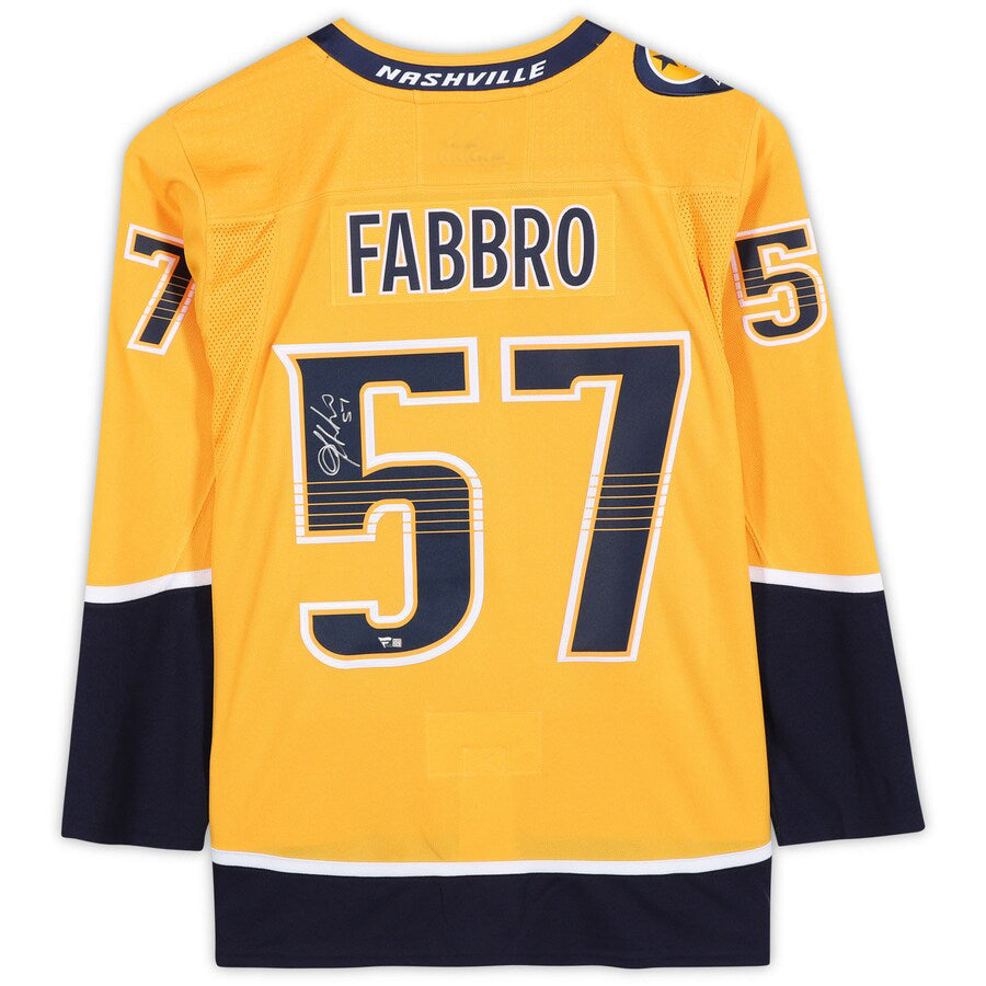 N.Predators #57 Dante Fabbro Fanatics Authentic Autographed  Gold Stitched American Hockey Jerseys