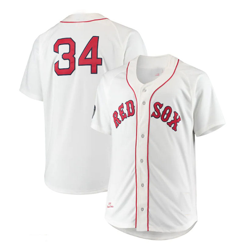 Boston Red Sox  #34 David Ortiz Mitchell & Ness Big & Tall Home Authentic Player Jersey - White  Baseball Jerseys