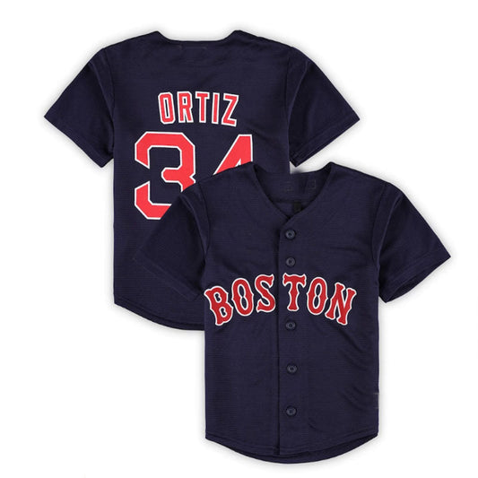 Boston Red Sox  #34 David Ortiz Preschool 2022 Hall of Fame Replica Player Jersey - Navy Baseball Jerseys