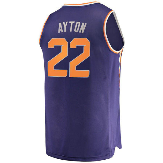 P.Suns #22 DeAndre Ayton Fanatics Branded  Fast Break Replica Jersey Icon Edition Purple Stitched American Basketball Jersey