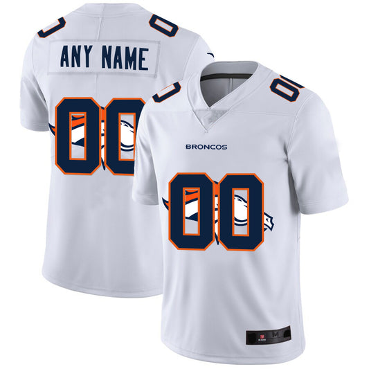 Custom D.Broncos White Team Big Logo Vapor Untouchable Limited Jersey Stitched Jersey American Football Jerseys