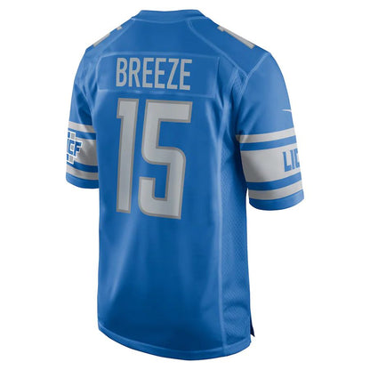 D.Lions #15 Brady Breeze Blue Player Game Jersey Stitched American Football Jerseys