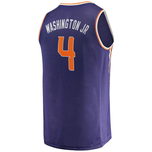 P.Suns #4 Duane Washington Jr. Fanatics Branded 2022-23 Fast Break Replica Player Jersey Icon  Purple Stitched American Basketball Jersey