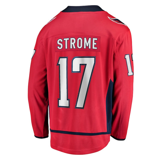 W.Capitals #17 Dylan Strome Fanatics Branded Home Breakaway Player Jersey  Red Stitched American Hockey Jerseys