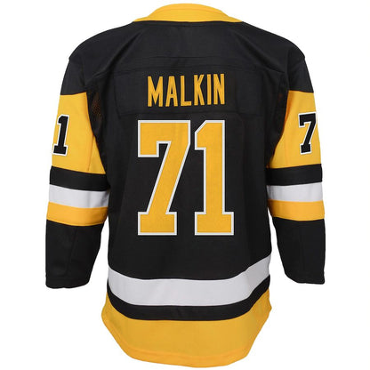 P.Penguins #71 Evgeni Malkin Home Premier Player Jersey Black Stitched American Hockey Jerseys