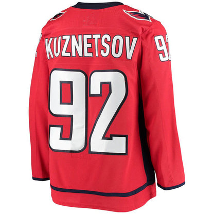 W.Capitals #92 Evgeny Kuznetsov Home Authentic Player Jersey  Red Stitched American Hockey Jerseys