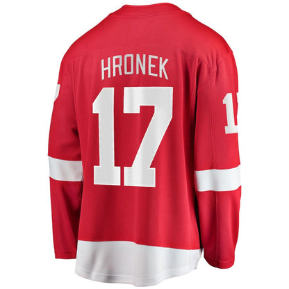 D.Red Wings #17 Filip Hronek  Fanatics Branded Home Breakaway Player Jersey Red Stitched American Hockey Jerseys