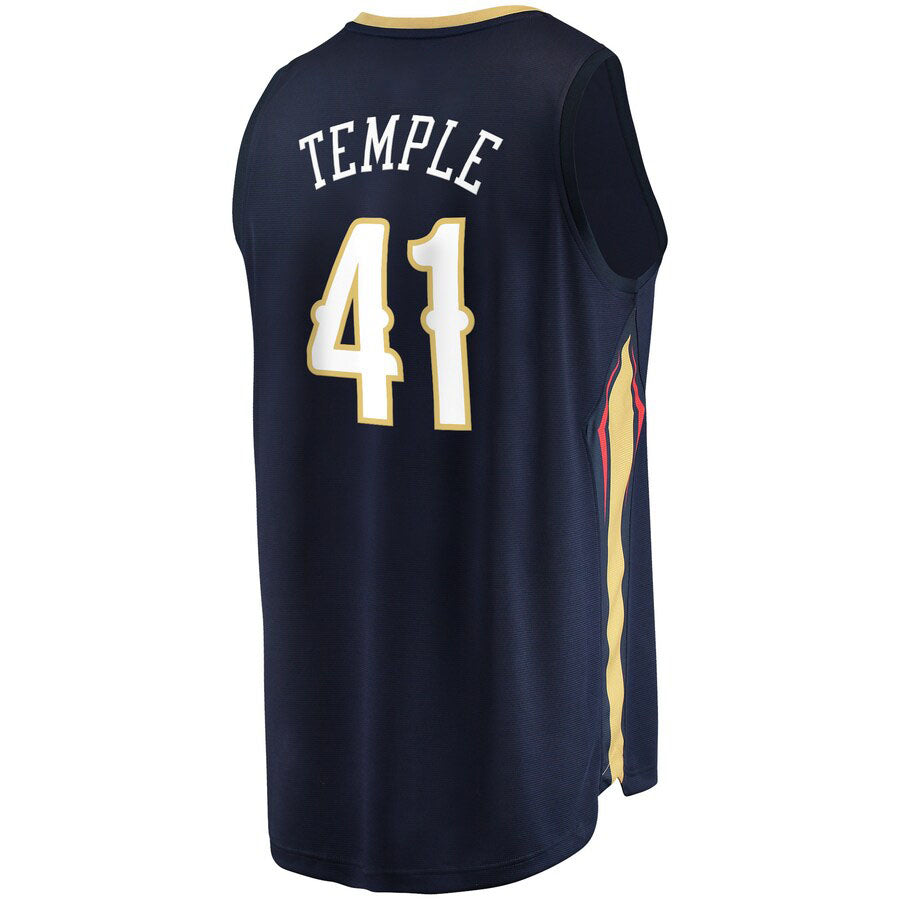 NO.Pelicans #41 Garrett Temple Fanatics Branded  2021-22 Fast Break Replica Jersey Icon Edition Navy Stitched American Basketball Jersey