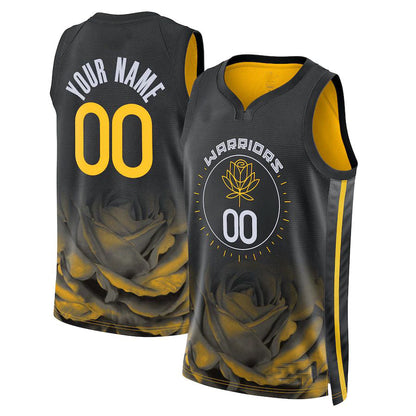 Custom G.State Warriors Unisex 2022-23 Swingman  Jersey City Edition Black Stitched Basketball Jersey