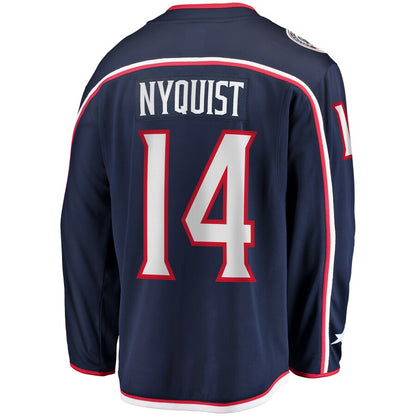 C.Blue Jackets #14 Gustav Nyquist Fanatics Branded Home Breakaway Player Jersey  Navy Stitched American Hockey Jerseys