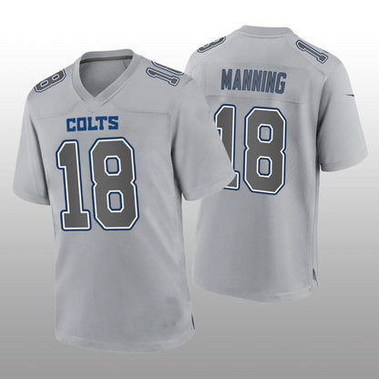 IN.Colts #18 Peyton Manning Gray Game Atmosphere Jersey Stitched American Football Jerseys