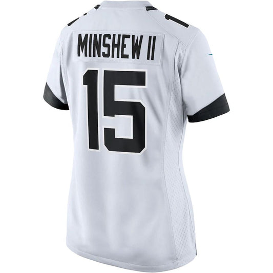 J.Jaguars #15 Gardner Minshew II White Game Jersey Stitched American Football Jerseys