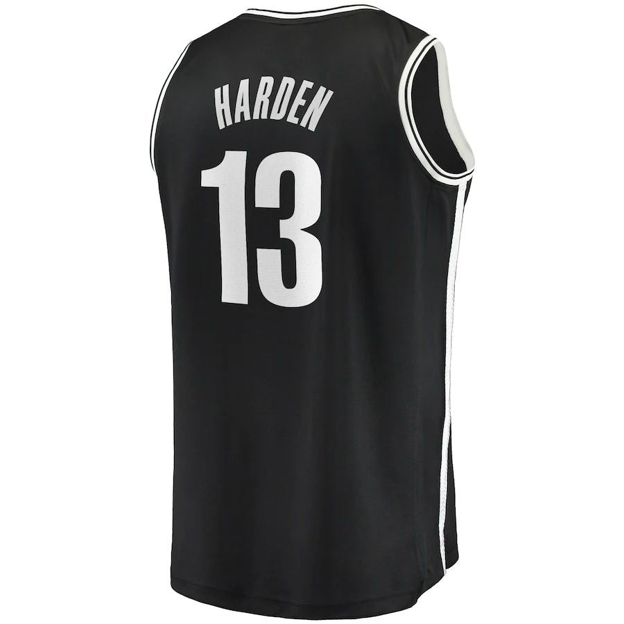 B.Nets #13 James Harden Fanatics Branded 2020-21 Fast Break Replica Jersey Black  Icon Edition Stitched American Basketball Jersey