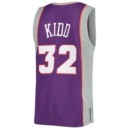 P.Suns #32 Jason Kidd Mitchell & Ness 2000-2001 Authentic Hardwood Classics Swingman Jerseyy Purple Stitched American Basketball Jersey