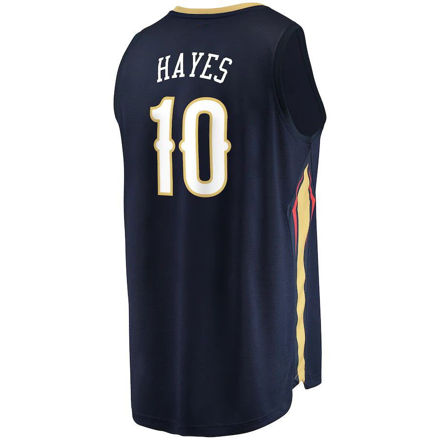 NO.Pelicans #10 Jaxson Hayes Fanatics Branded  Fast Break Replica Jersey Navy Icon Edition Stitched American Basketball Jersey