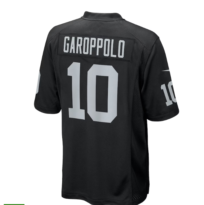 L.Raiders #10 Jimmy Garoppolo Game Player Jersey - Black Stitched American Football Jerseys