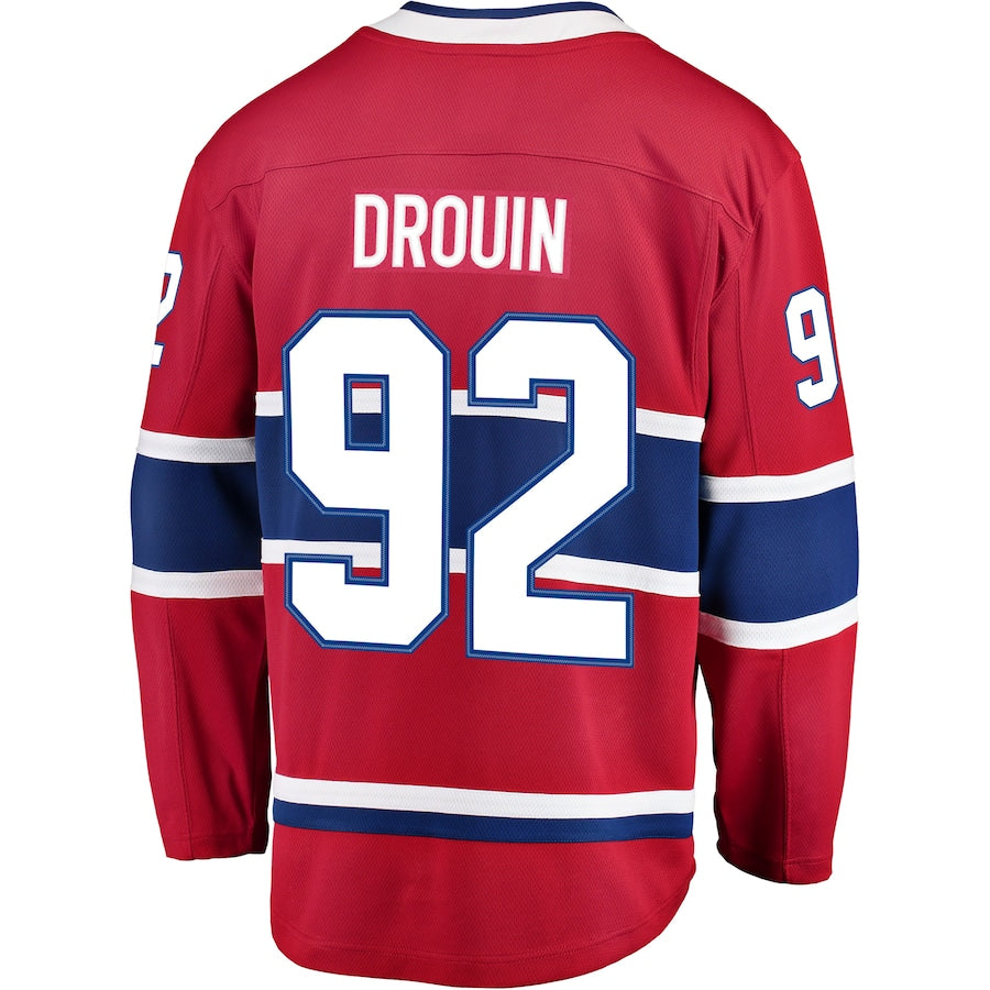 M.Canadiens #92 Jonathan Drouin Fanatics Branded Breakaway Player Jersey Red Stitched American Hockey Jerseys