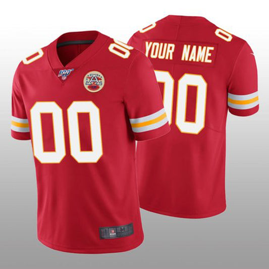 Custom KC.Chiefs Red Vapor Limited 100th Season Jersey American Stitched Jersey Football Jerseys